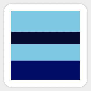A delightful recipe of Sky Blue, Blue, Dark Imperial Blue and Cetacean Blue stripes. Sticker